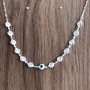 Chocker Coração Zircônia Olho Grego