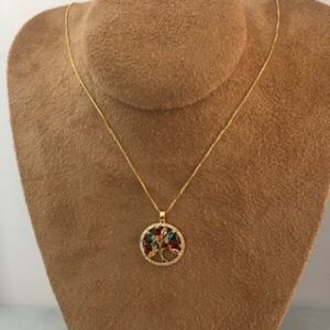 Colar Árvore da Vida Zircônias Coloridas