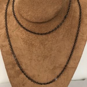 Colar Duplo Ródio Negro