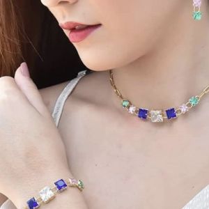 Colar Cartier Zircônias Coloridas