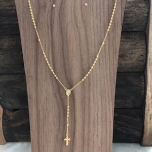 Colar Terço Banhado a ouro 18k